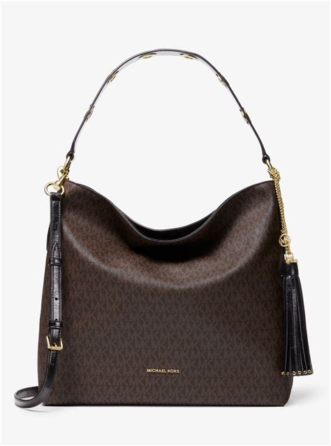 brooklyn leather tote michael kors|Brooklyn large logo shoulder bag.